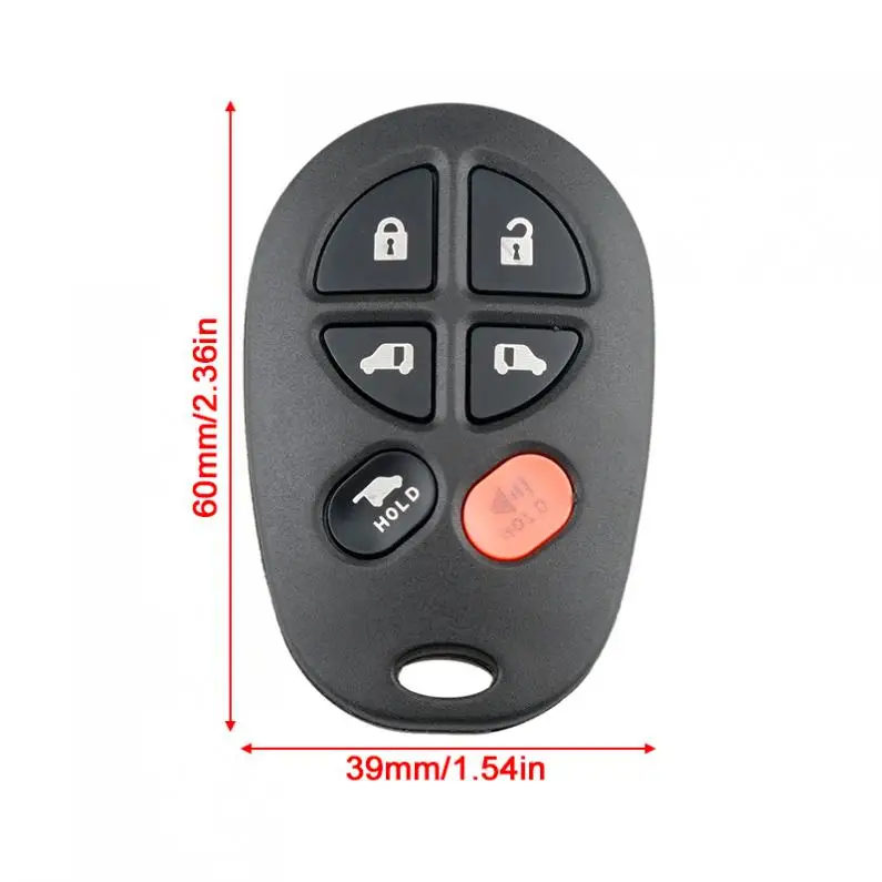 315 МГц 6 кнопок Автомобильный Брелок дистанционного управления с ключом GQ43VT20T подходит для Toyota Sienna 2009 2010 2011 2012 2013