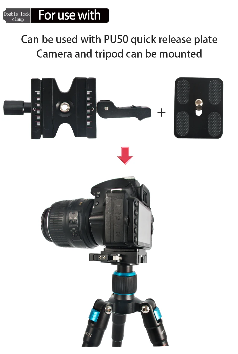 1/4" Adapter Clamp Doppel Kugelkopf Arm Mount Adapter CC33 für DSLR Kamera R4E5