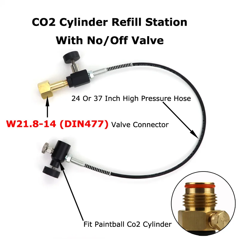 Новый Пейнтбол PCP CO2 мини заполняющая станция 34 дюймов прямая дистанционная линия DIN477 и W21.8-14 Бесплатная доставка