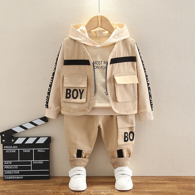Baby Clothing Set classic 0-4 years old autumn and winter new fashion children's clothing baby fashion letter set boys' and girls' waistcoat three piece s baby clothing set line Baby Clothing Set