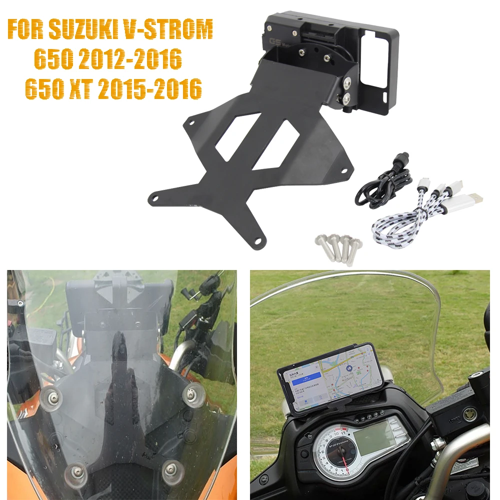 

NEW Motorcycle Mobile Phone Holder For SUZUKI V-STROM 650 XT DL 650 Vstrom 2012-2016 2015 14 Rechargeable GPS Navigator Mounting