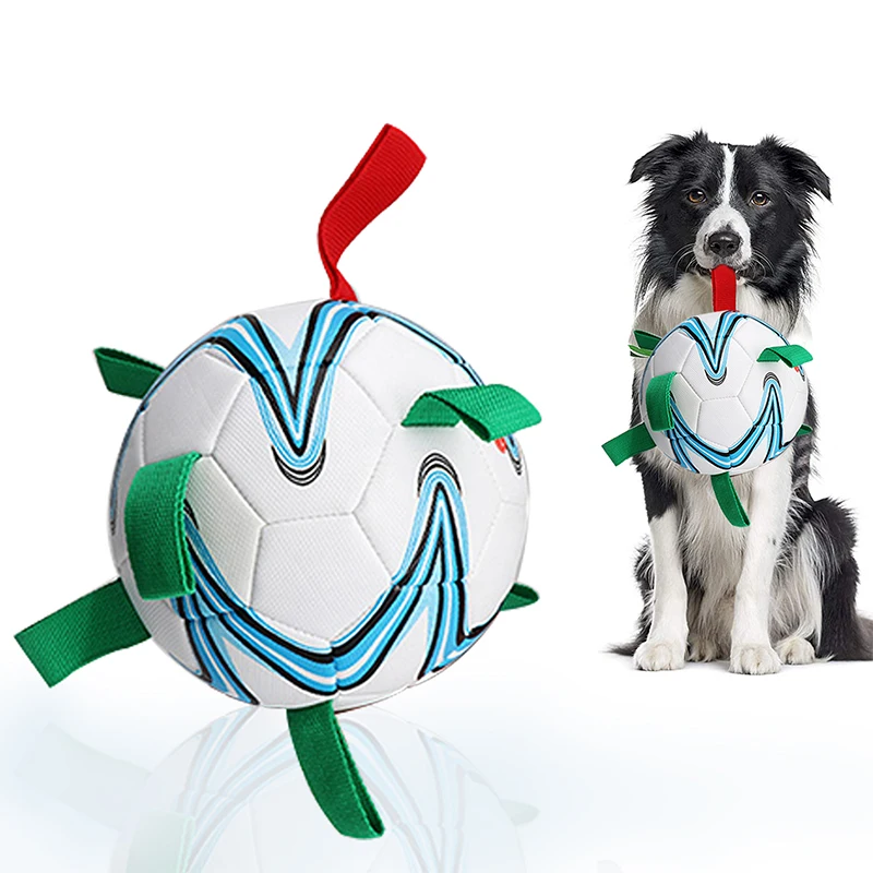 PetSoccerBallwithGrabTabsDogToysInteractiveDurableDogTug