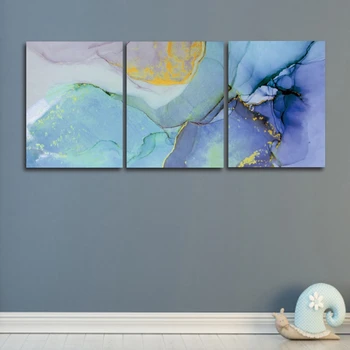 

Abstract Wave Marble Texture Cuadros Corridor Canvas Painting Wall Picture for Living Room Bedroom Decor Wall Art 3 piece