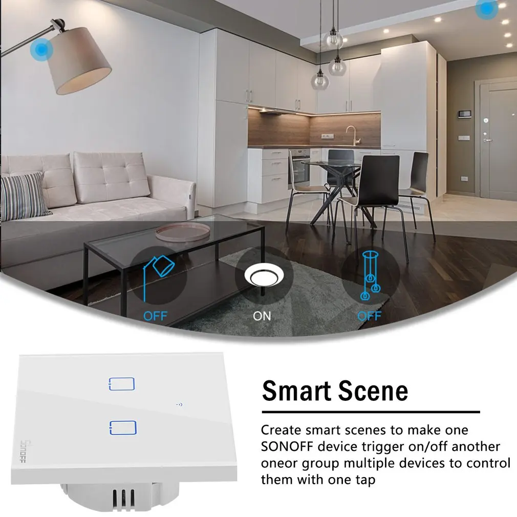 SONOFF T0/T1/T2/T3 EU PLUG TX Wifi Touch Wall Light Wireless Switch Smart Home 1/2/3 Gang Voice/APP Control With Alexa Google SONOFF T0/T1/T2/T3 EU PLUG TX Wifi Touch Wall Light Wireless Switch Smart Home 1/2/3 Gang Voice/APP Control With Alexa Google