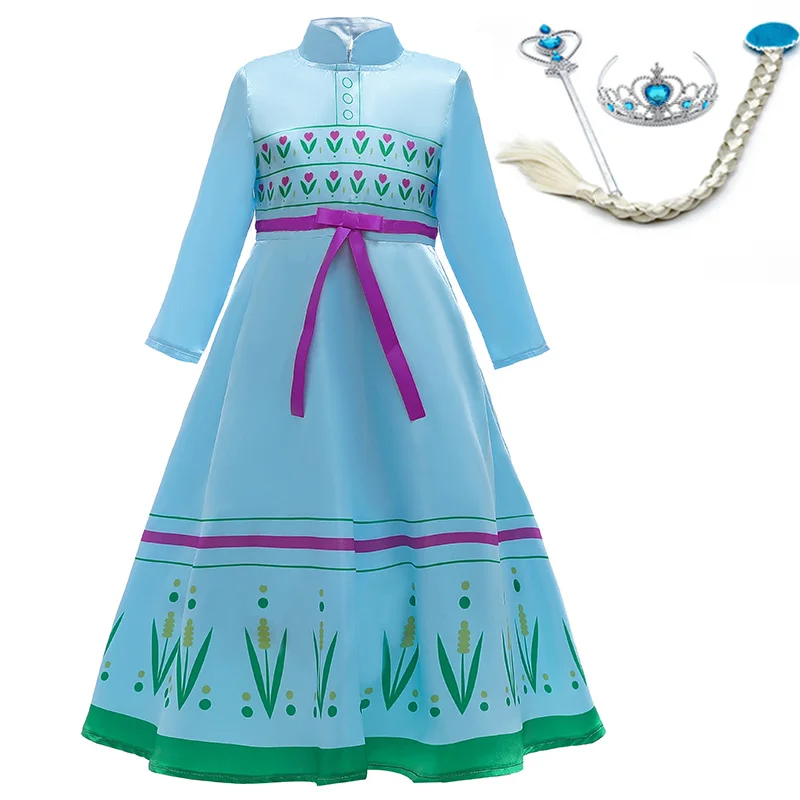 Nuova-Principessa-Anna-Dress-Elsa-Per-Le-Ragazze-di-Carnevale-Cosplay-Per-Bambini-Fantasia-Elsa-Costume