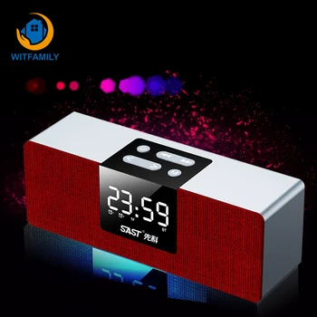 

Wireless Bluetooth Speaker Alarm Clock Overweight Subwoofer Time Display Support TF AUX Music Player Clocks Phone Computer