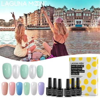 

Lagunamoon 6PCS Nail Gel Polish Set 8ML UV LED Semi Permanent UV LED Lamp Enamel Lacquer Varnish GelLak Gel Nail Set Nail Arts