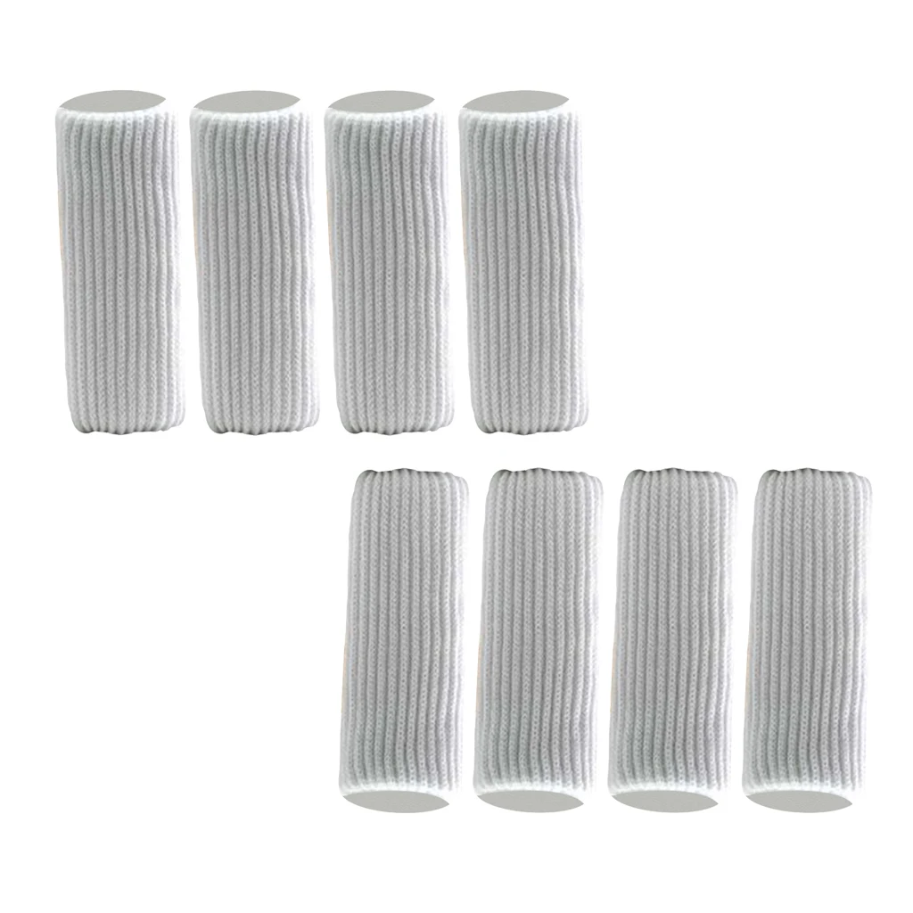 8 Pieces White for Girth 9-18cm(Round&Square) Furniture Feet Caps Covers/Knitted Chair Leg Socks,Moving Easily and Reduce Noise
