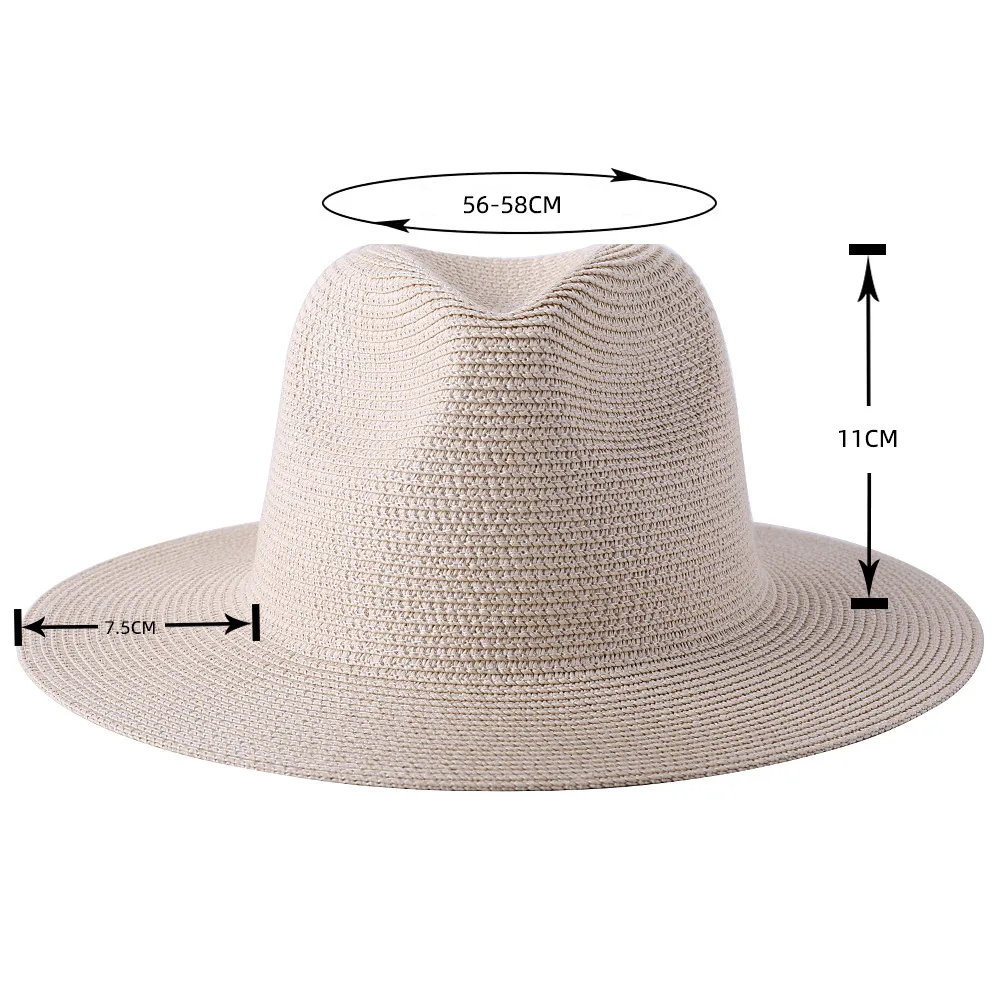 56-58-59-60CM New Natural Panama Soft Shaped Straw Hat Summer Women/Men ...