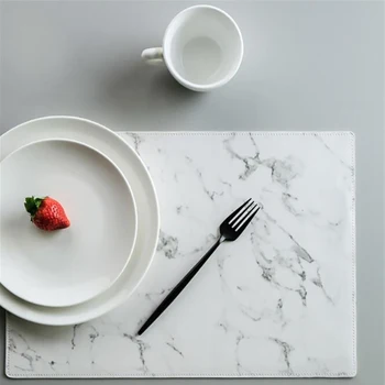 

1 PCS Marble Pattern Stripe Placemat Dishware Coasters PVC Table Mat Kitchen Tableware Pad DIY Wedding Party Decorative Mat