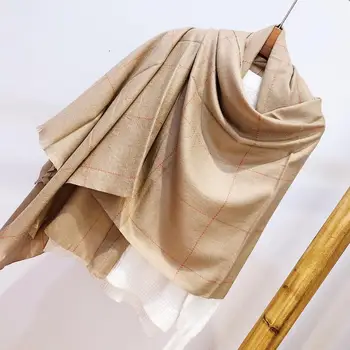 

Women Scarf Winter Woman Plaid Scarves Wrap Shawl Thick Women's Scarf Warm Cashmere Wool Cotton Blended Brushed Poncho Pashmina