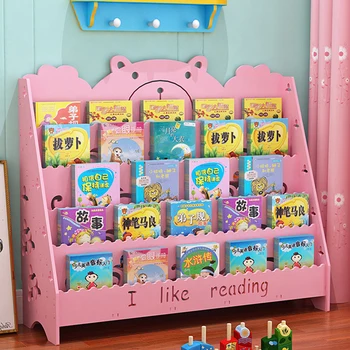 

Children's bookshelf landing book simple cartoon bookcase storage kindergarten newspaper rack multi-layer picture book rack