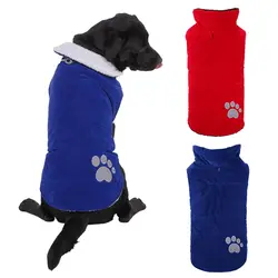Собачья куртка для питомца светоотражающий дождевик одежда для щенка Толстовка Зимняя теплая Двусторонняя куртка для средних и больших