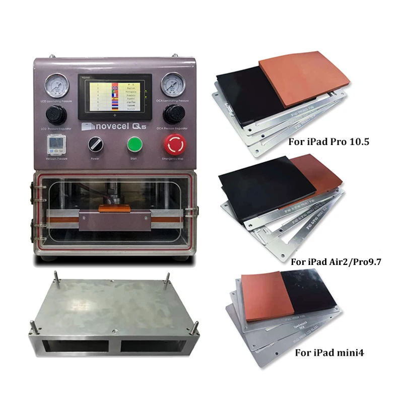 NOVECEL Q5 Professional LCD Screen Laminating Machine for iPad iPhone Samsung Screen OCA Lamination Include Three Tablet Molds