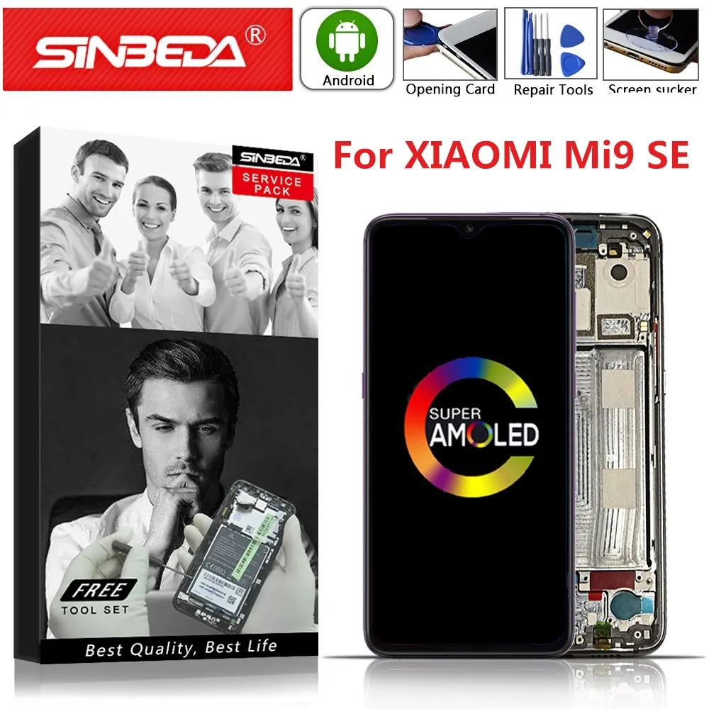 ЖК дисплей Sinbeda AMOLED 5 97 дюйма для Xiaomi MI 9 SE дигитайзер сенсорного экрана XIAOMI Mi