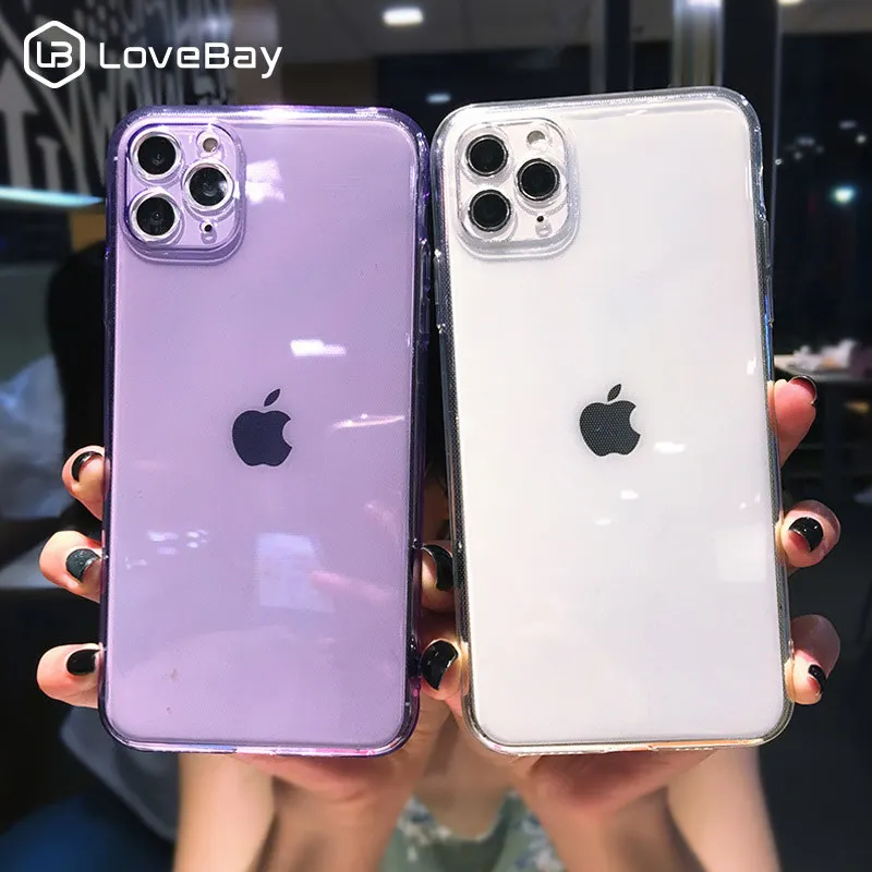 Прозрачный флуоресцентный однотонный чехол Lovebay для телефона iPhone 11 Pro SE 2020 X XR XS Max 8