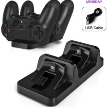 Двойной USB зарядное устройство док-станция подставка база для sony Playstation 4 PS4 Dual Shock беспроводной контроллер с USB кабелем