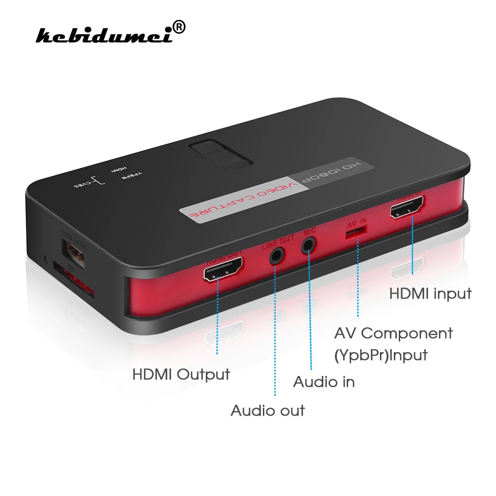 60 кадров в секунду 1080P HDMI-совместимая Игровая приставка захвата HD видео для XBOX PS3