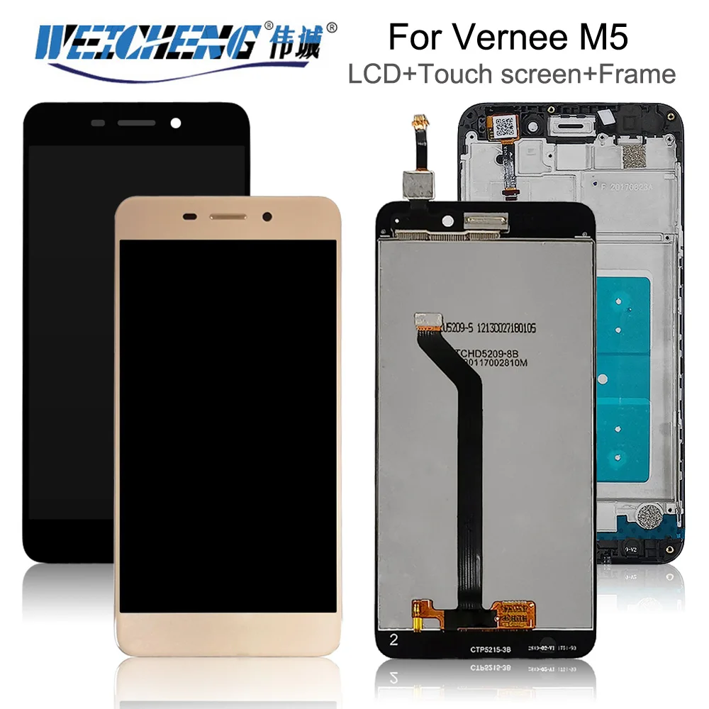 

For Vernee M5 M 5 1280*720 5.2inch LCD Display Assembly+Touch Screen Digitzer Repair Panel Glass +Repair tools with frame