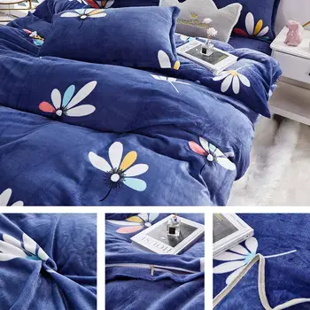 

YanTing Flannel Home Textile Anti Fading Bedding Sets Soft And Skin Friendly Duvet Cover And Pillowcases Twin Full Queen King