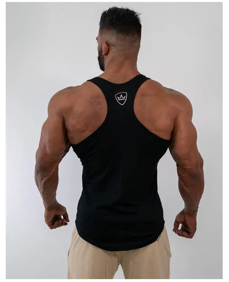 Muscle Dr. Brothers, Европейский стиль, спортивный мужской жилет, чистый хлопок, с барьерами, i-образный базовый жилет для фитнеса