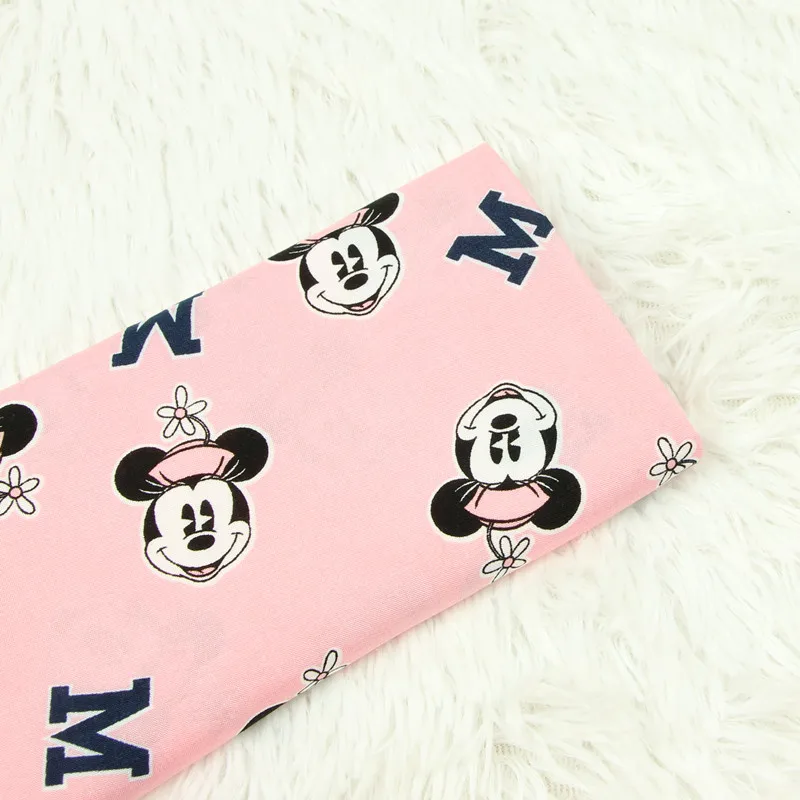 Полуметровая искусственная хлопковая ткань с мультяшными принтами, мягкая ткань для одежды, платье, детская одежда, материал B516