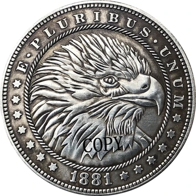 Хобо никель 1881-CC сша Морган доллар Монета КОПИЯ Тип 170 | Дом и сад