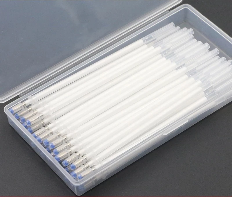 40pcs Heat Erasable Pen High Temperature Disappearing Fabric Marker Refills with Storage Box Fabric Craft Tailoring Accessories 