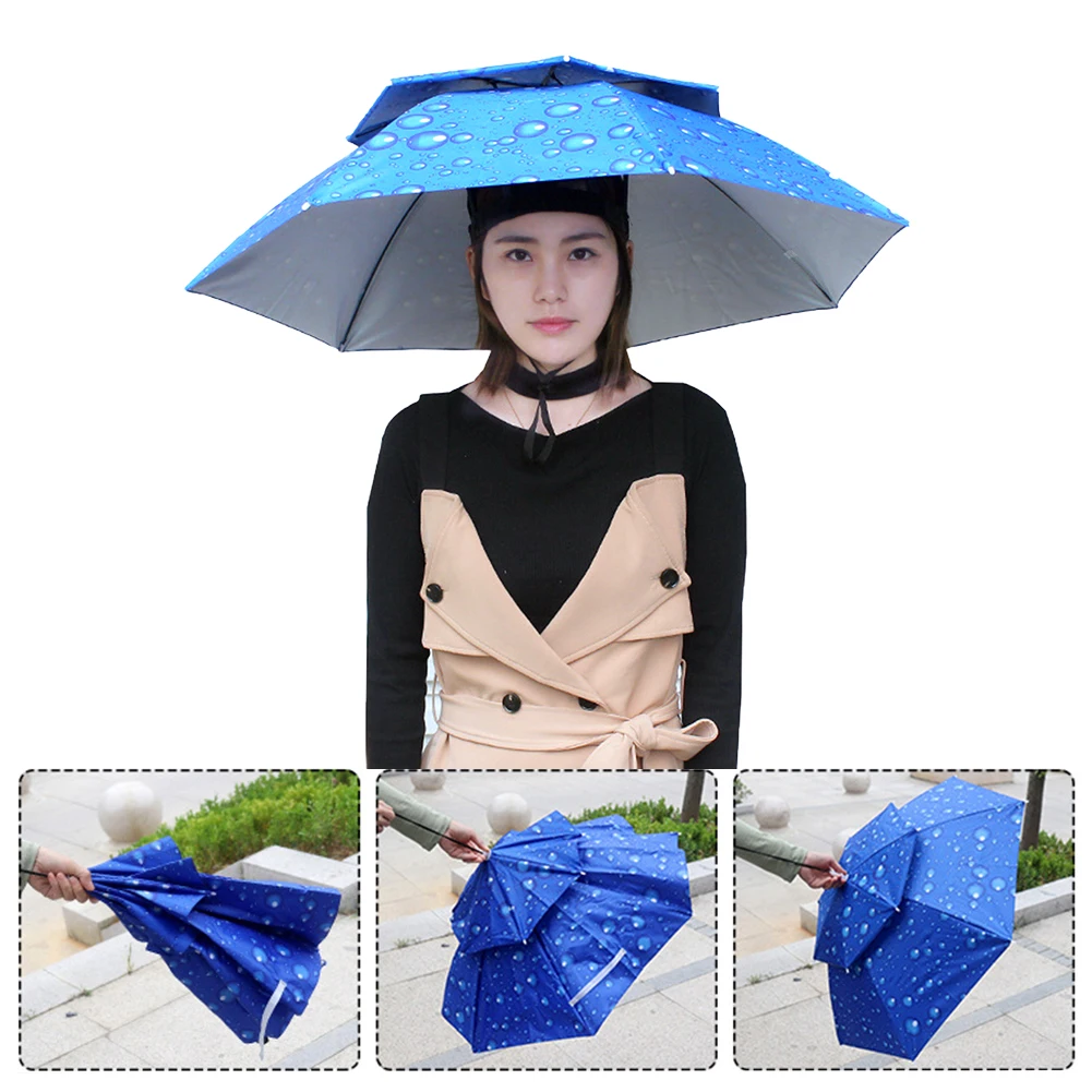 Fishing Umbrella Hat Folding Sun Adjustable Multifunction Outdoor Headwear  Fishing Umbrella hat