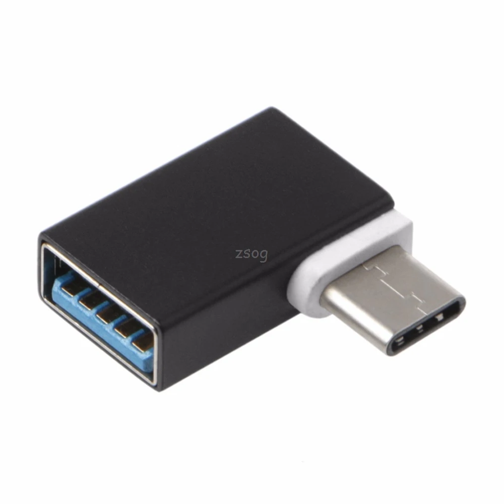 Портативный алюминиевый 90 градусов USB3.1 Type C к USB 3 0 Женский OTG конвертер данных для