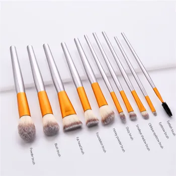 

10Pcs makeup brushes set champagne wooden handle for Foundation Powder make up brushes кисти для макияжа beauty tools T10172