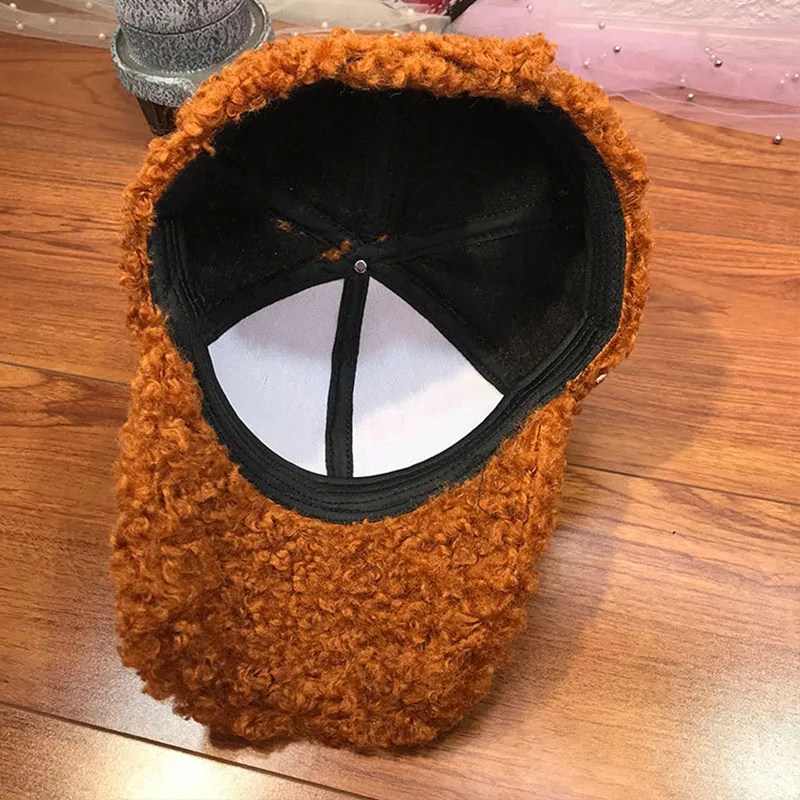 New Casual Outdoor Warm Winter Cap Girl Women Adjustable Animal Pattern Faux Fur Baseball Cap Cotton Hip-Hop Hat Visor  55-59cm 6