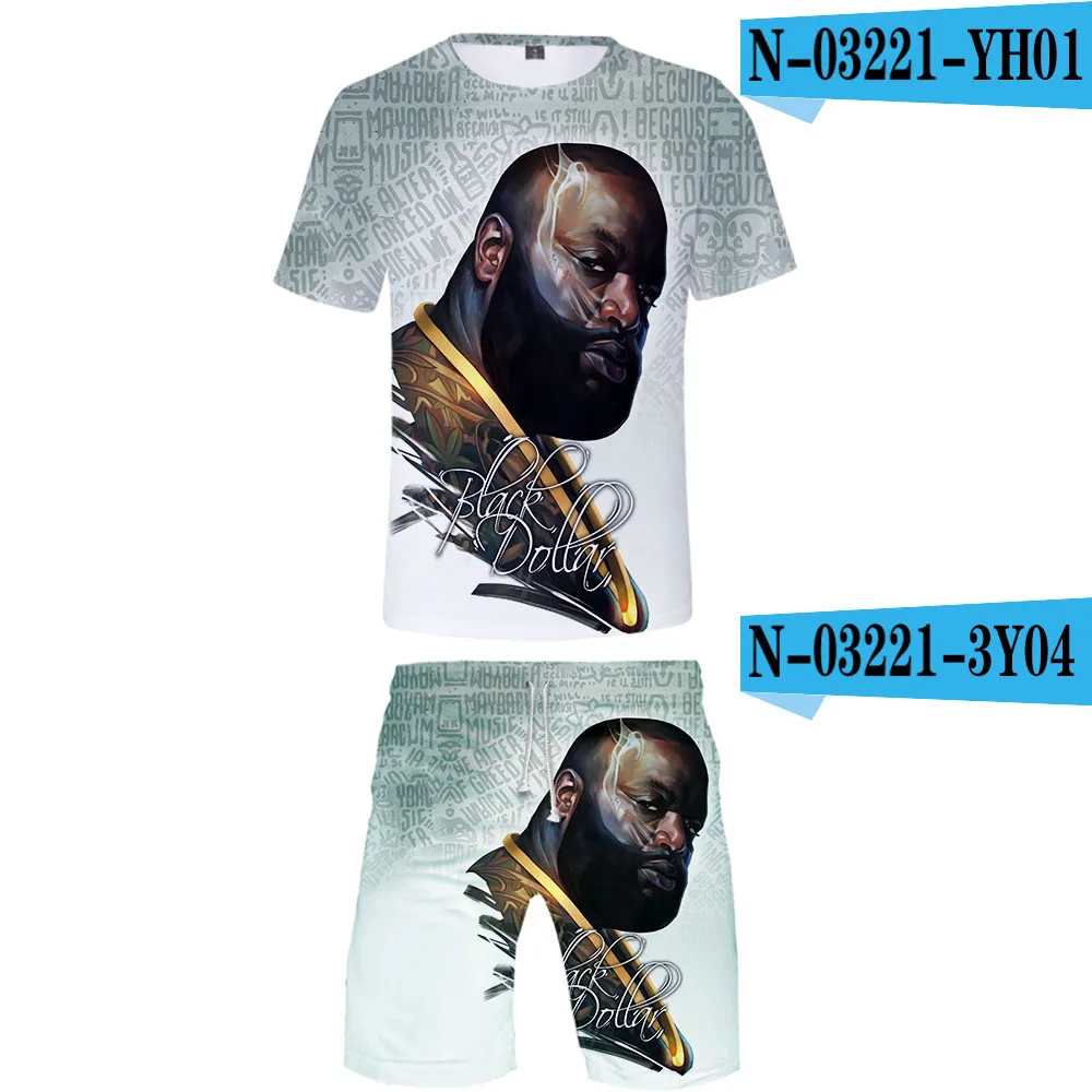 Рик Росс комплект из двух предметов футболка и шорты Harajuku для мужчин Rick Ross футболка уличная Harajuku короткий рукав плюс размер уличная - Цвет: C