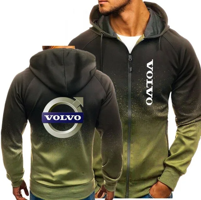 Весенняя Мужская спортивная куртка с капюшоном и принтом для volvo r, Мужская Осенняя Зимняя Толстая теплая флисовая куртка на молнии для мужчин, спортивный топ с длинными рукавами