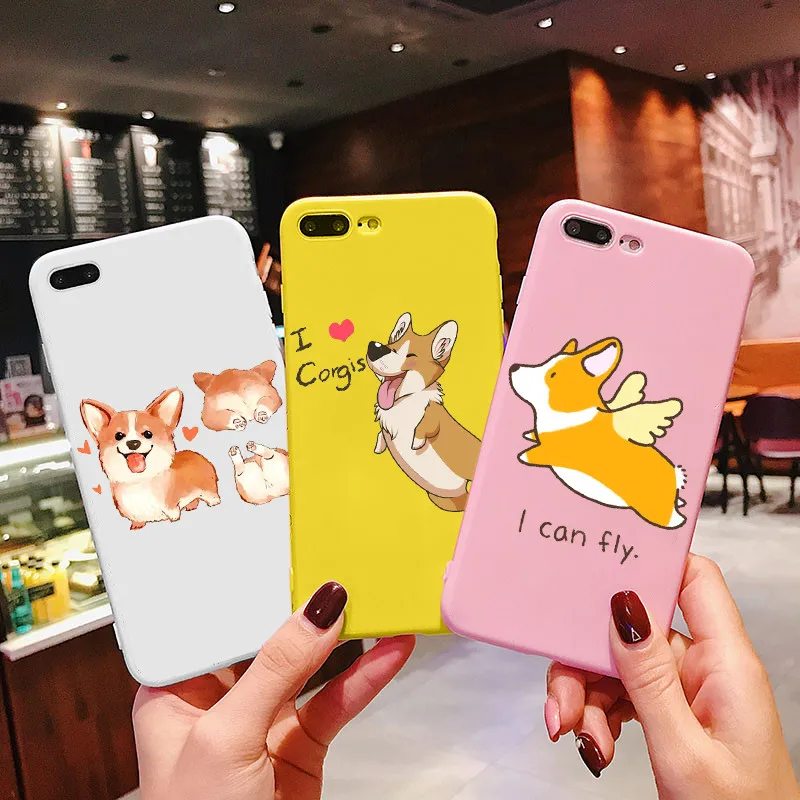 Телефонные чехлы Corgi для iPhone 6 7 8 Plus X XR 11 12Mini Pro Max мягкий силиконовый матовый чехол