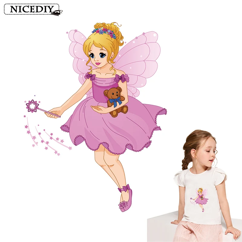

Nicediy Iron On Transfer For Clothes Stripes Heat Transfer Vinyl Thermo Stickers Angel Girl Patch Iron On Applique On Clothes