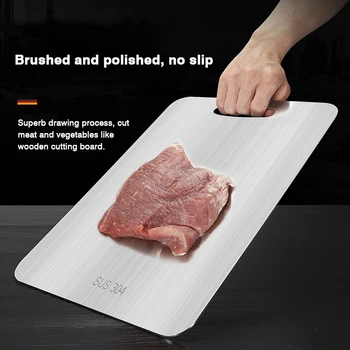 

304 stainless steel cutting board large chopping boards Antibacterial Anti-mildew chopping Block Fruit Vegetable Meat Tools