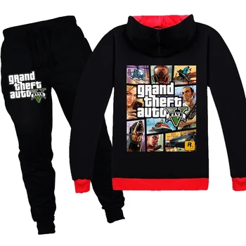 

gta 5 Wrestler kids Boys Girls autumn suit Grand Theft Auto Long Sleeve +trousers thanksgiving coat Game Creeper thanksgiving
