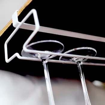 

Under Cabinet Hanging Champagne Wine Glass Rack Cup Goblet Stemware Storage Bar GXMA