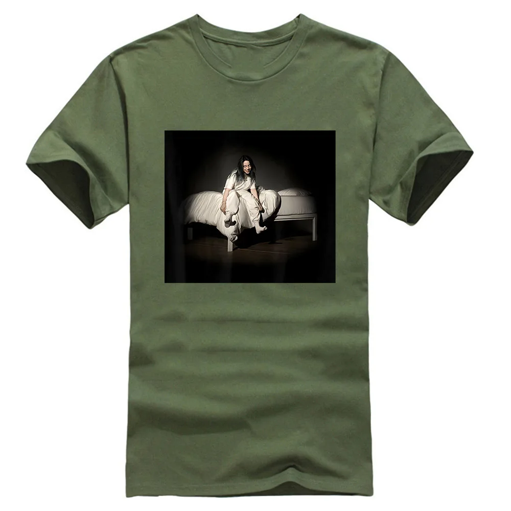 Черная футболка Billie Eilish Sweet Dreams S 3Xl Подарочная футболка на день рождения - Цвет: Армейский зеленый