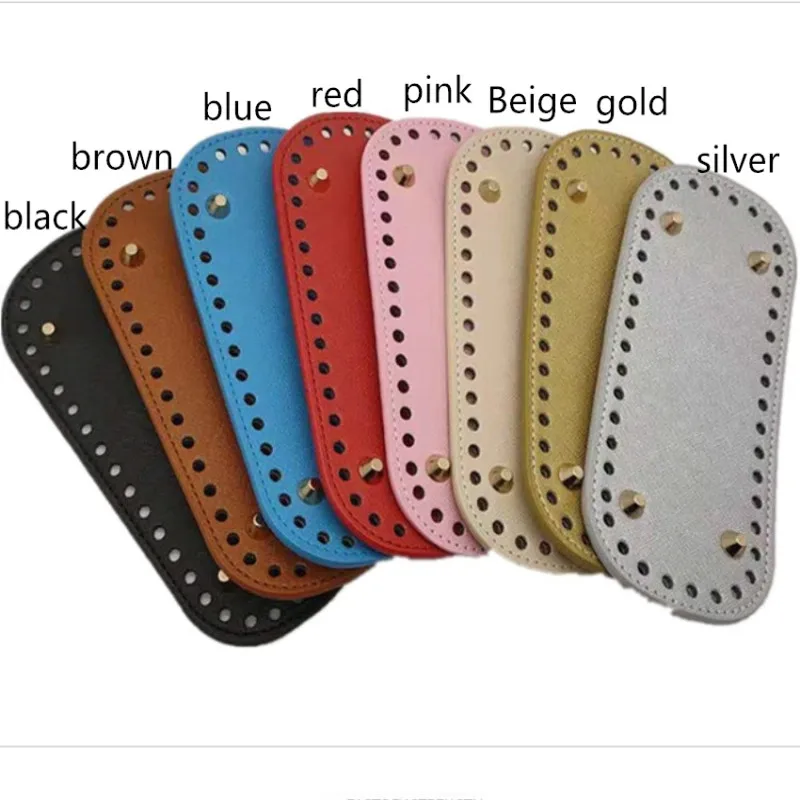High Qualtiy pu Leather Bottom With Holes Rivet For Knitting Bag Handbag Bottom DIY Women Shoulder Crossbody Bags Accessories