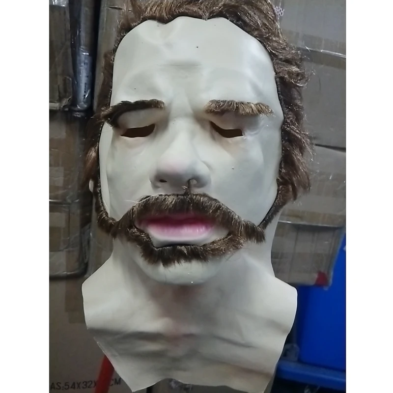 Man Mask Halloween Mask Full Latex Face Scary Headgear Horror For Halloween Game Cosplay Prom Props