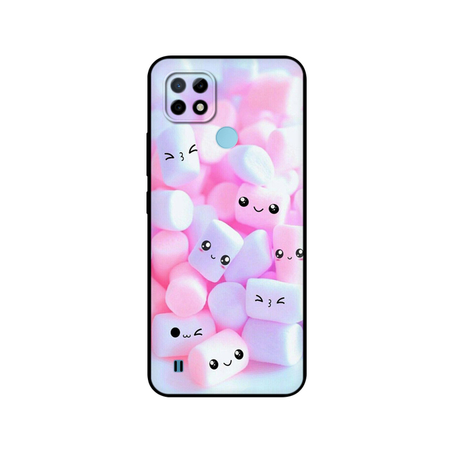 Realme C21 Case Silicon Back For OPPO RealmeC21 C 21 Phone Cover 6.5" Funda RMX3201 Bumper Capa Etui Soft black tpu case