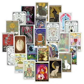 

50 Pcs/Pack Tarot Card Graffiti Stickers Divination Stickers For Luggage Laptop Refrigerator Motorcycle Skateboard Pegatinas