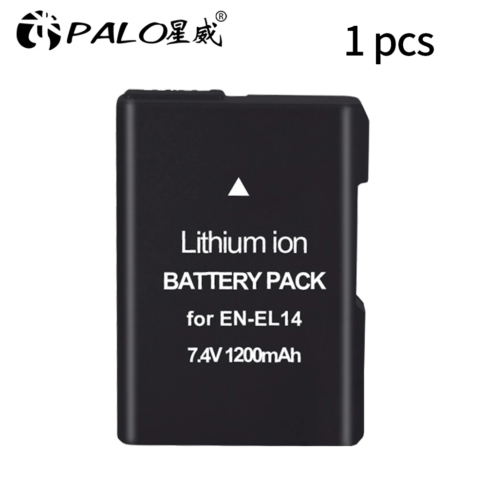 1PCS battery 1200 мА/ч, 2x EN-EL14A EN-EL14 ENEL14 Батарея+ ЖК-дисплей USB Dual Зарядное устройство для Nikon D3100 D3200 D3300 D3400 D3500 D5600 D5100 D5200 P7000 - Цвет: 1PCS battery