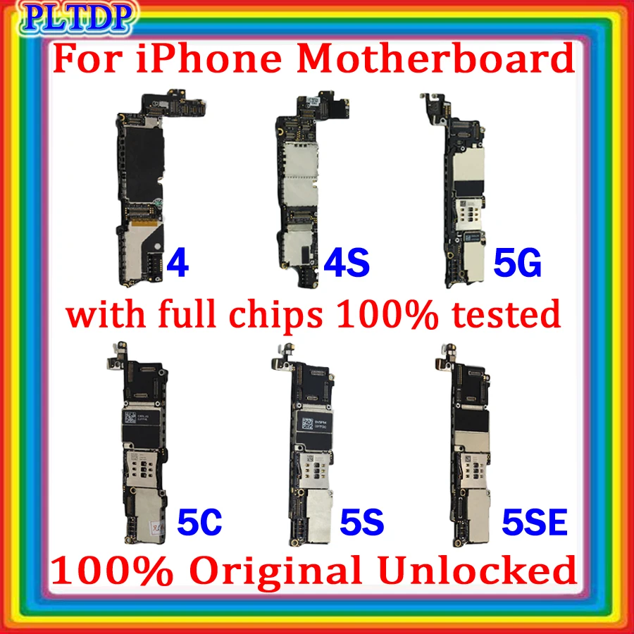 Бесплатная iCloud для iphone 4 4s 5 5c 5s 5se материнская плата 100% Оригинальный