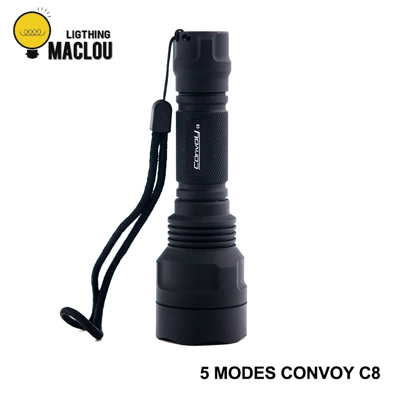 

LED Flashlight Convoy C8 5 Modes Aluminum Alloy 18650 Battery Powerful Flashlight Tactical LED Torch Diving Hunt Bicycle Lantern