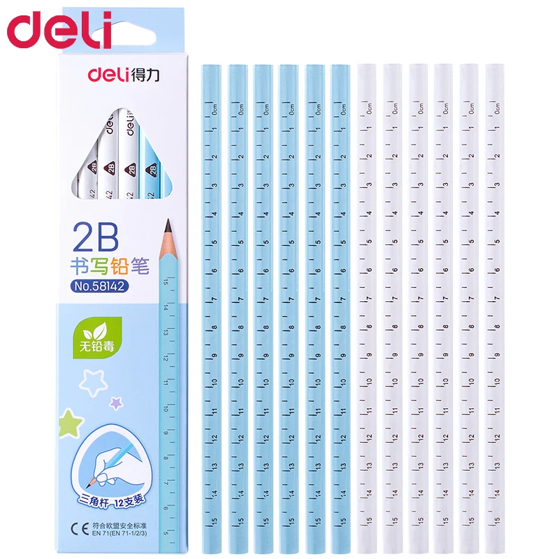 Deli 120 шт., стандартный треугольный карандаш 2B/HB, набор креативных деревянных карандашей, милые карандаши для школы и офиса, канцелярские принадлежности