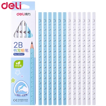 

Deli 120pcs triangular pole standard pencil 2B/HB set creative ruler wood pencils cute pencils for school & office stationery