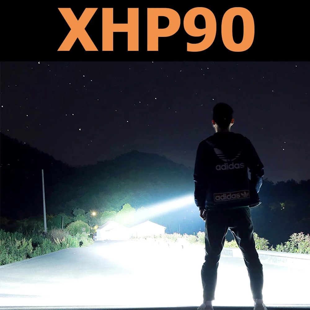 Самый мощный светодиодный фонарик XHP90 перезаряжаемый от USB с фокусировкой XHP70.2